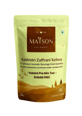 Matson Kashmiri Zaffrani Kahwa Tea Sugar Free Zipper Pouch 250gm | Pre mix