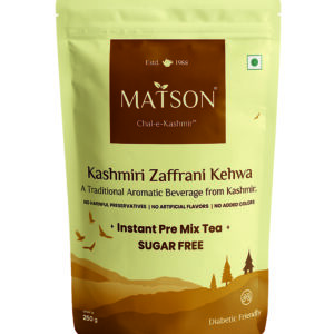 Matson Kashmiri Zaffrani Kahwa Tea Sugar Free Zipper Pouch 250gm | Pre mix